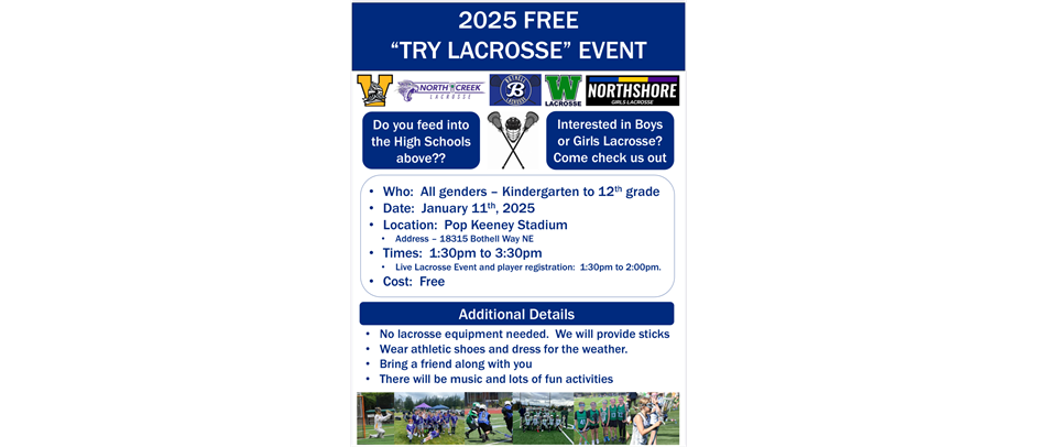 TRY LACROSSE Jan 11th (Free event)